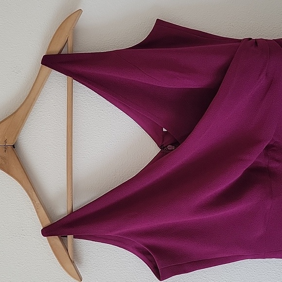 Dress The Population Anita Midi Dress Dark Magenta Size XL *ALTERED* - Picture 3 of 10